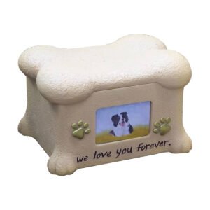 Urna caja cerámica tapa hueso