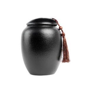Urna ovalada negra