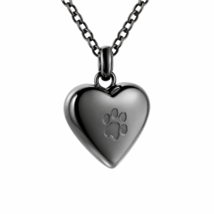 Dije en forma de corazón negro